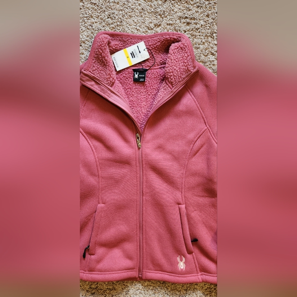 SPYDER Jacket Coat Woman's Medium, Nwt, New, Fleece Lined, Peach, Coral